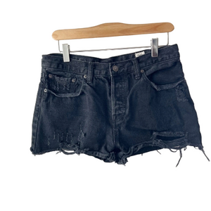 FREE People We The Free Black Denim Cutoff Distressed Women’s Shorts Size 29